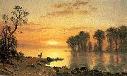 Albert Bierstadt Sunset, Deer and River china oil painting artist
